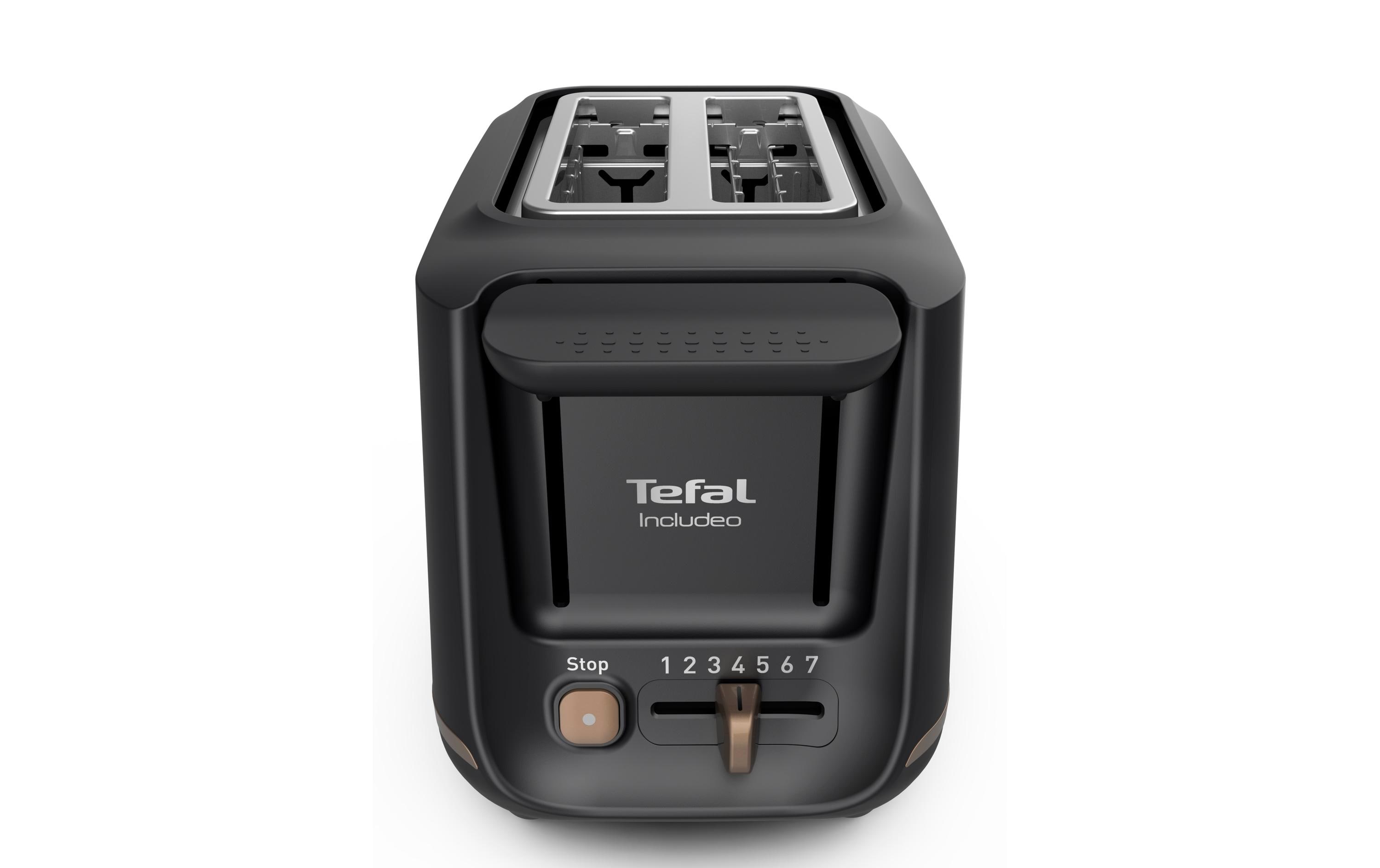 Toaster Includeo SchwarzZwei-Schlitz-Toaster