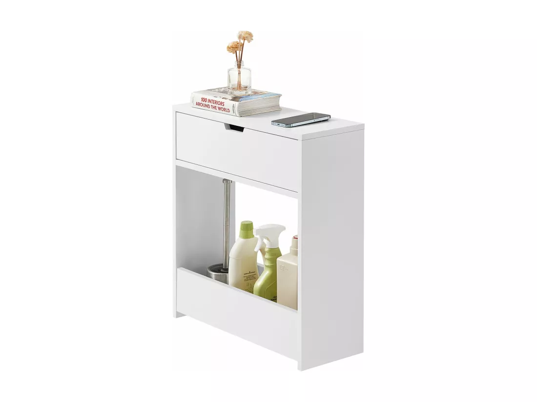 Support Papier Toilette, Armoire Toilettes Wc Armoire De Salle De Bain Sur Pied En Bois, BZr48-w
