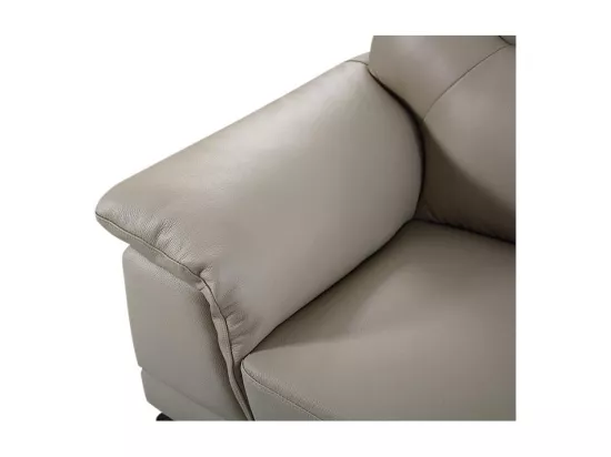 Canapé 3 places Cuir BRODY Beige - Angle Droit