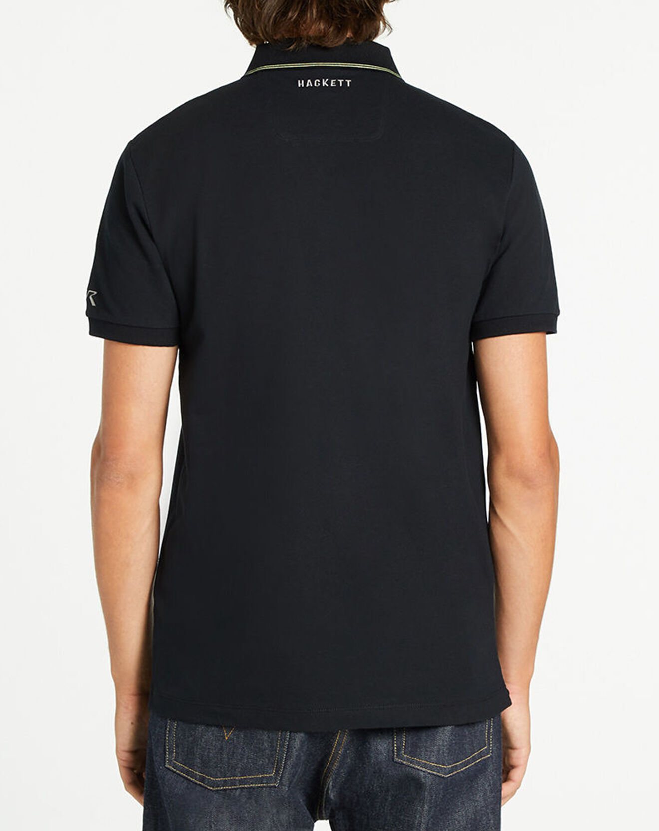 Hackett London Polo en jersey Regular Fit rayé Aston Martin Racing noir