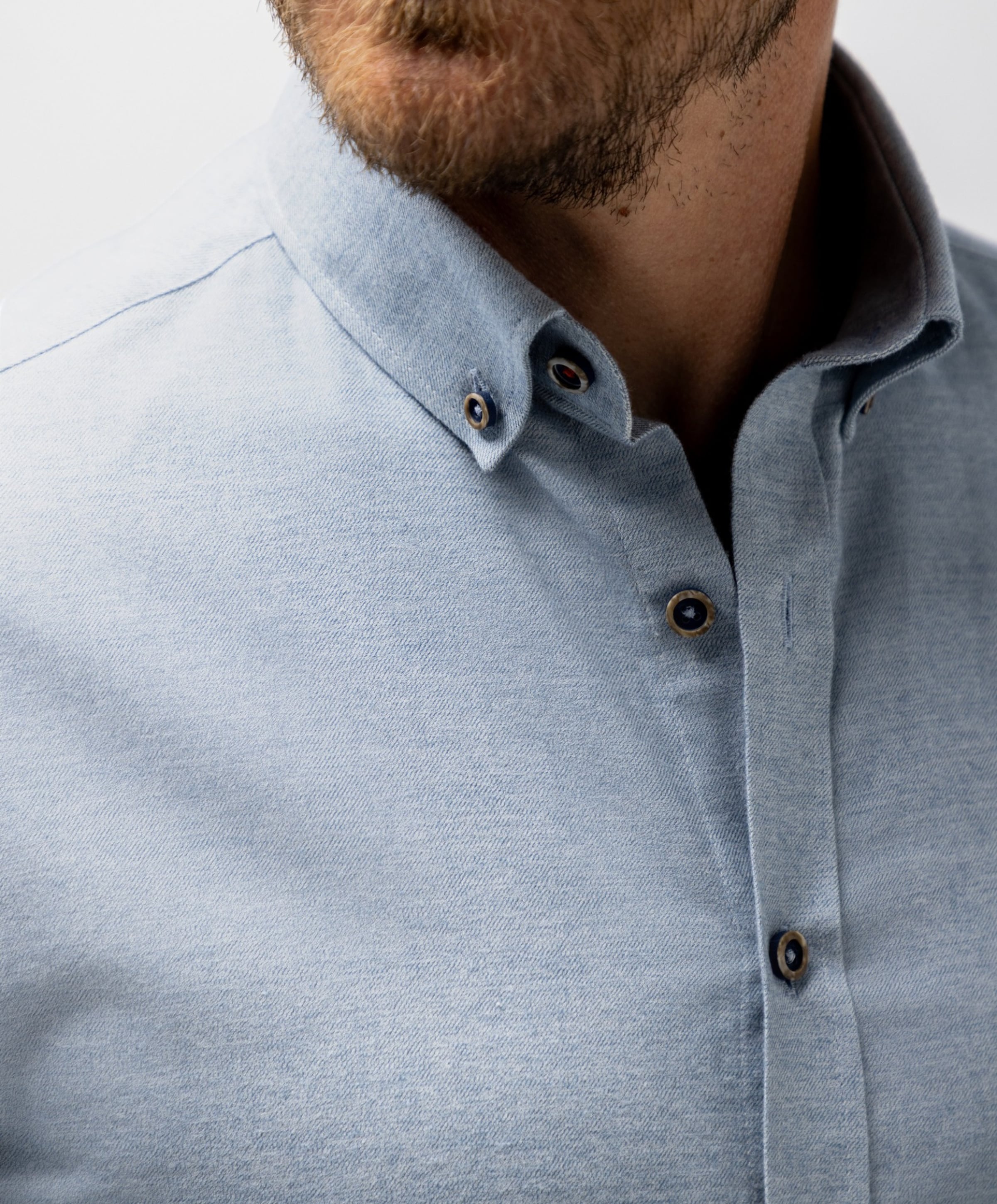State of Art Heren overhemd lange mouw blauw