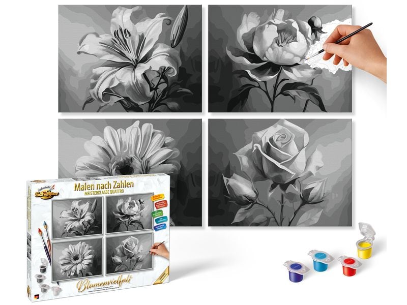 Schipper Malen nach Zahlen Blumenvielfalt Bilder malen für Erwachsene, inklusive Pinsel und Acrylfarben