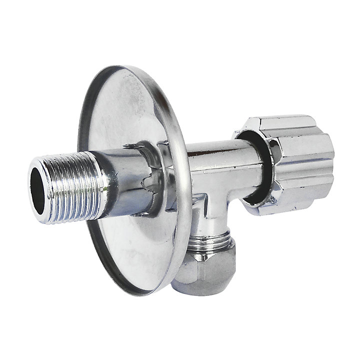 Robinet d'arrêt équerre sous-lavabo long, Mâle 15/21 - Tube cuivre Ø10 mm Schell