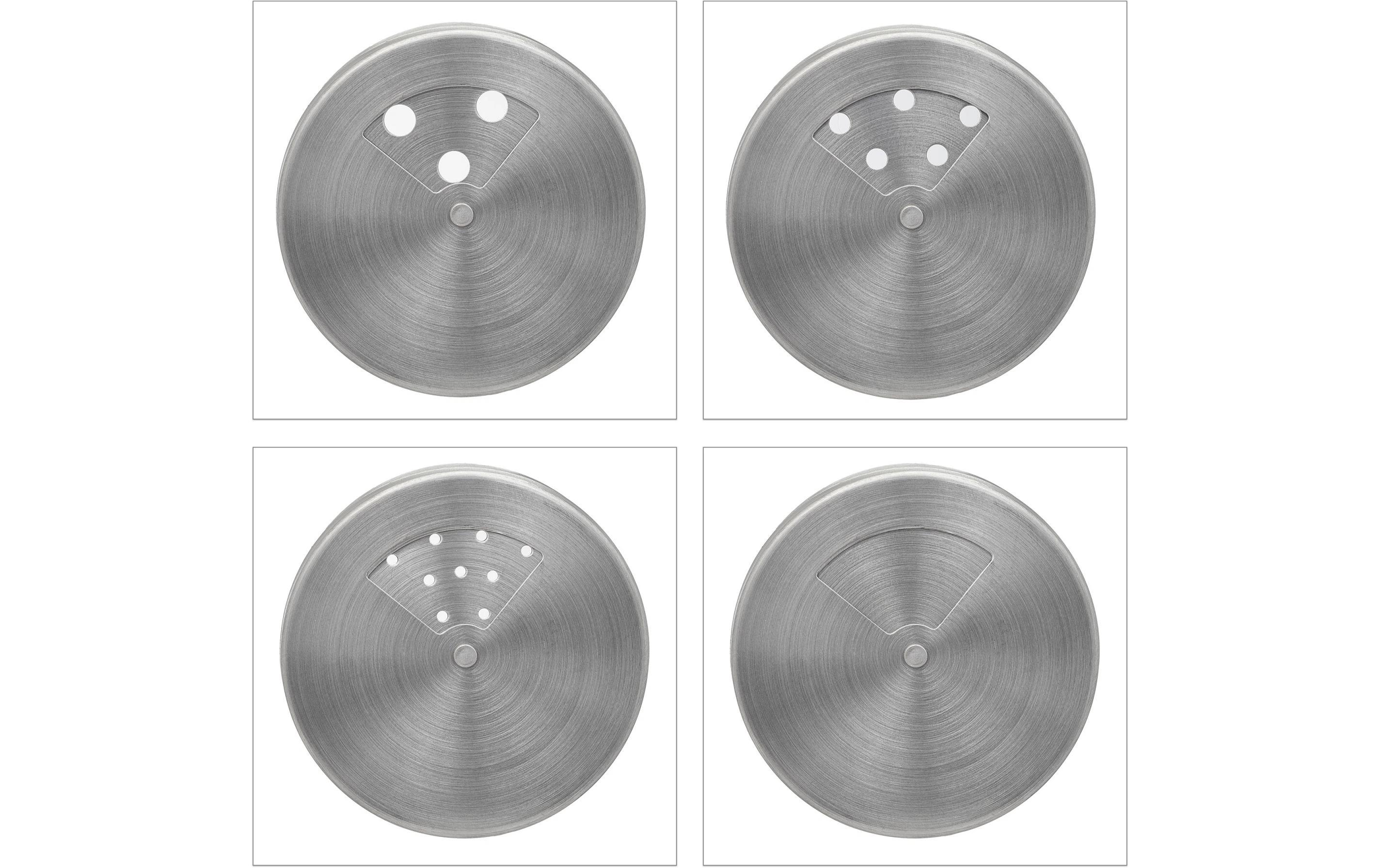 Gewürzstreuer XL Silber/Transparent, 6 StückGrosse Gewürzgläser