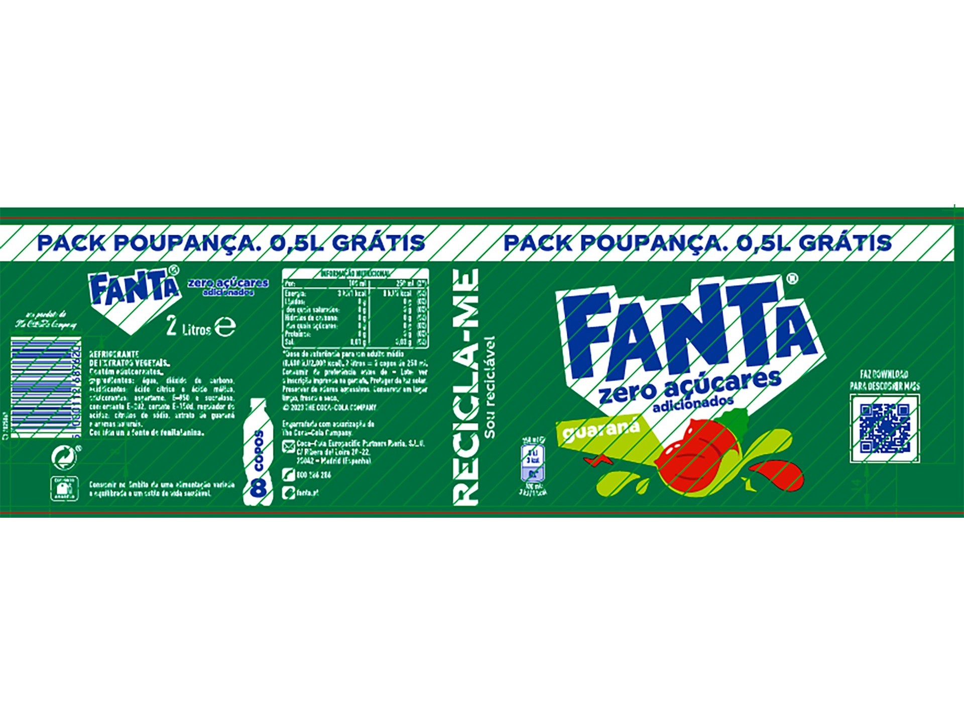 REFRIGERANTES COM GÁS FANTA ZERO GUARANÁ 1.5L 0.5L GRÁTIS