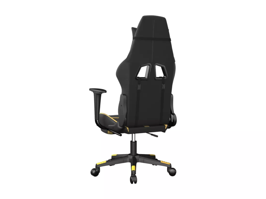 Chaise de jeu de massage avec repose-pied Noir&Doré Similicuir