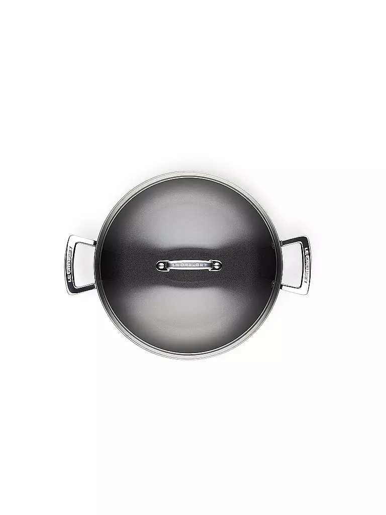 LE CREUSET Aluminium-Antihaft Profipfanne mit Glasdeckel 28cm Schwarz schwarz