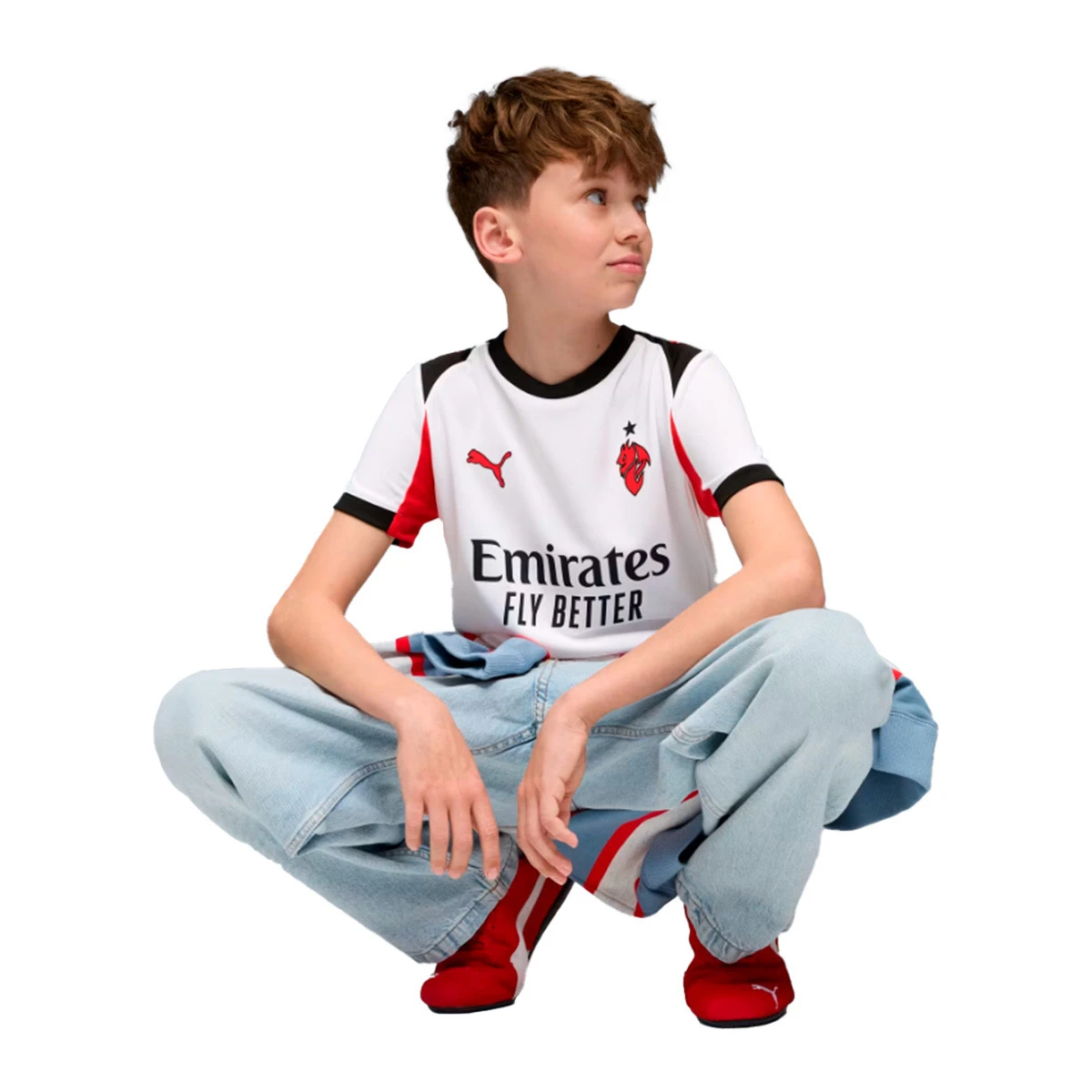 Camisola Puma AC Milan Segundo Equipamento 2025-2026 Criança