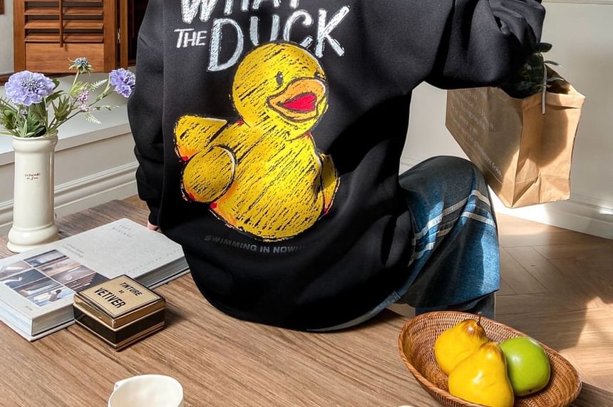 SeoulPop - Losse sweatshirt met eendenprint