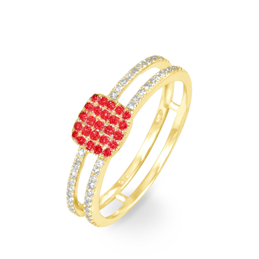 Bague Aude Or Jaune Rubis Et Diamant
