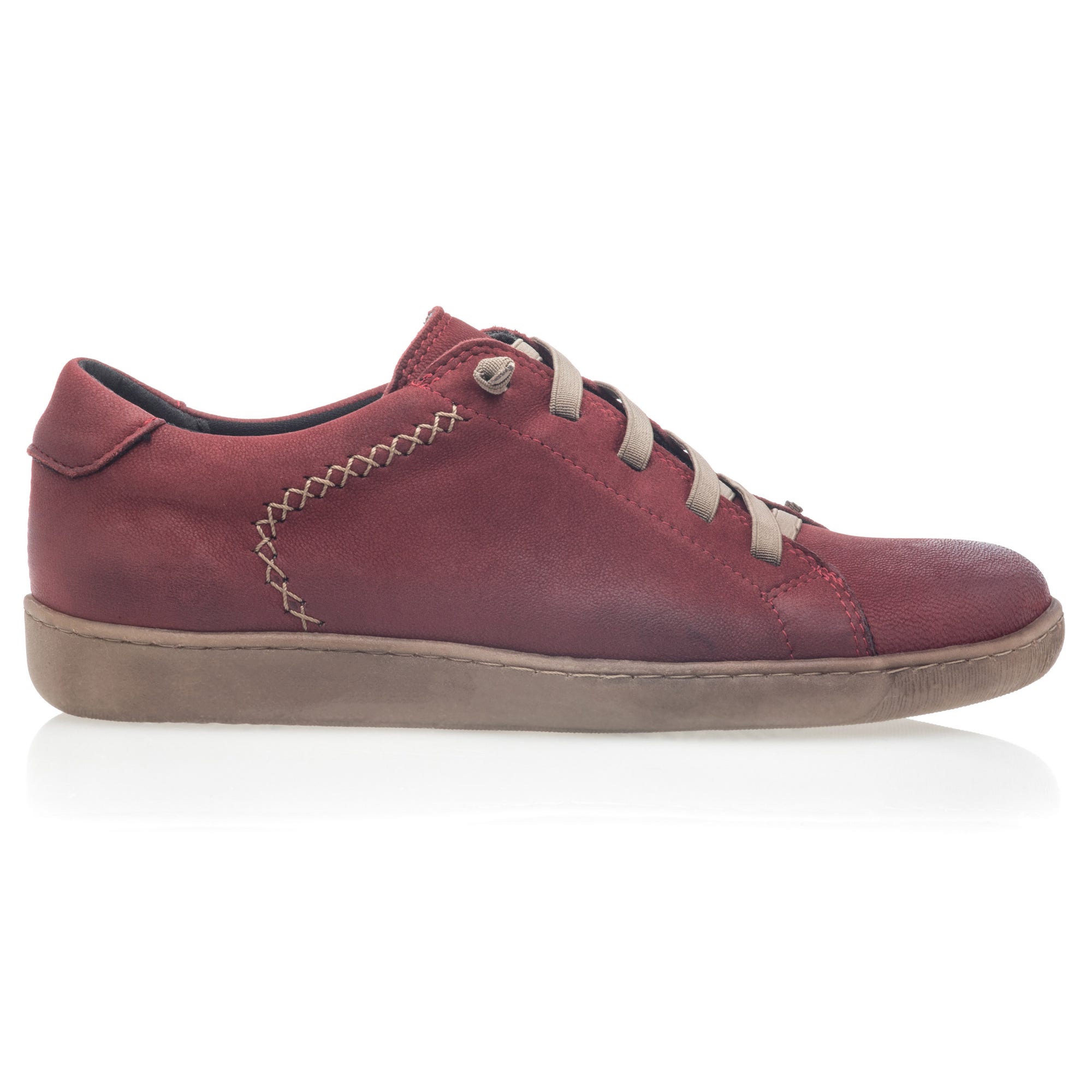 Baskets basses Femme en cuir rouge