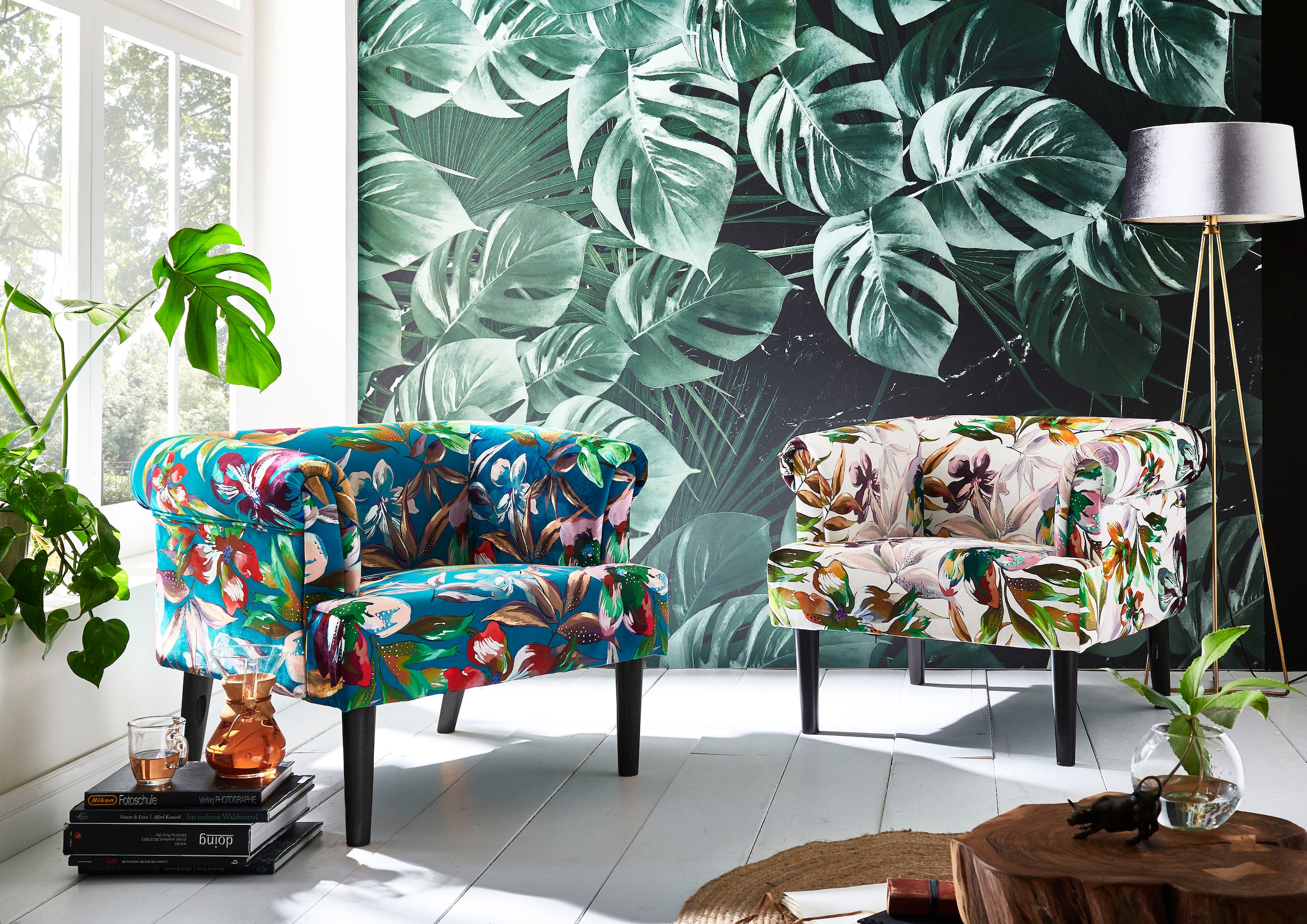 ATLANTIC home collection Sessel »Charlie« Loungesessel mit Wellenunterfederung