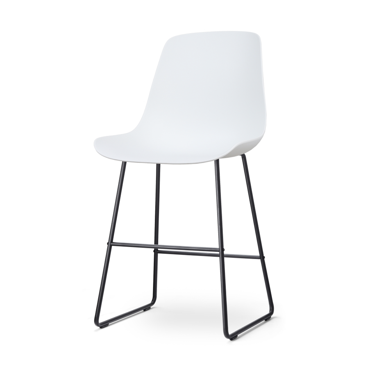 Barkruk Nino-Pip wit - zwart onderstel - 65 cm