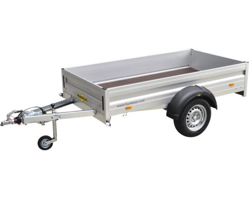 Humbaur enkelassige aanhangwagen Alumaster Basic 2510 mm x 1310 mm x 350 mm geremd incl. neuswiel en wielschokdempers, toegestaan totaalgewicht 1300 kg