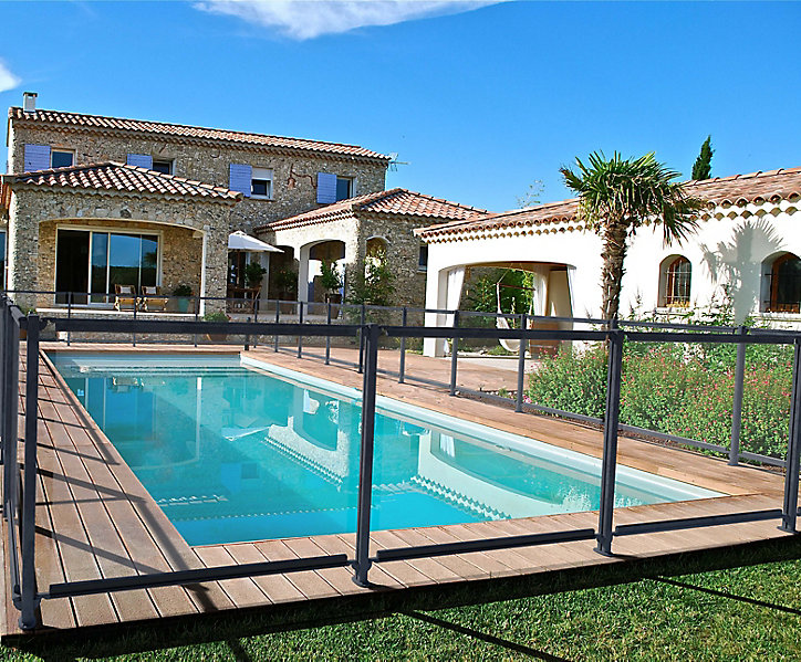 Poteau de barrière de piscine en aluminium gris