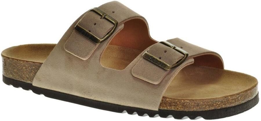 Scholl Sandalen Julien 2 Riemen Suede Heren Donkerbeige