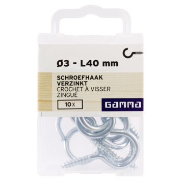 GAMMA Schroefhaak 3,8mm - 40mm verzinkt 10st.