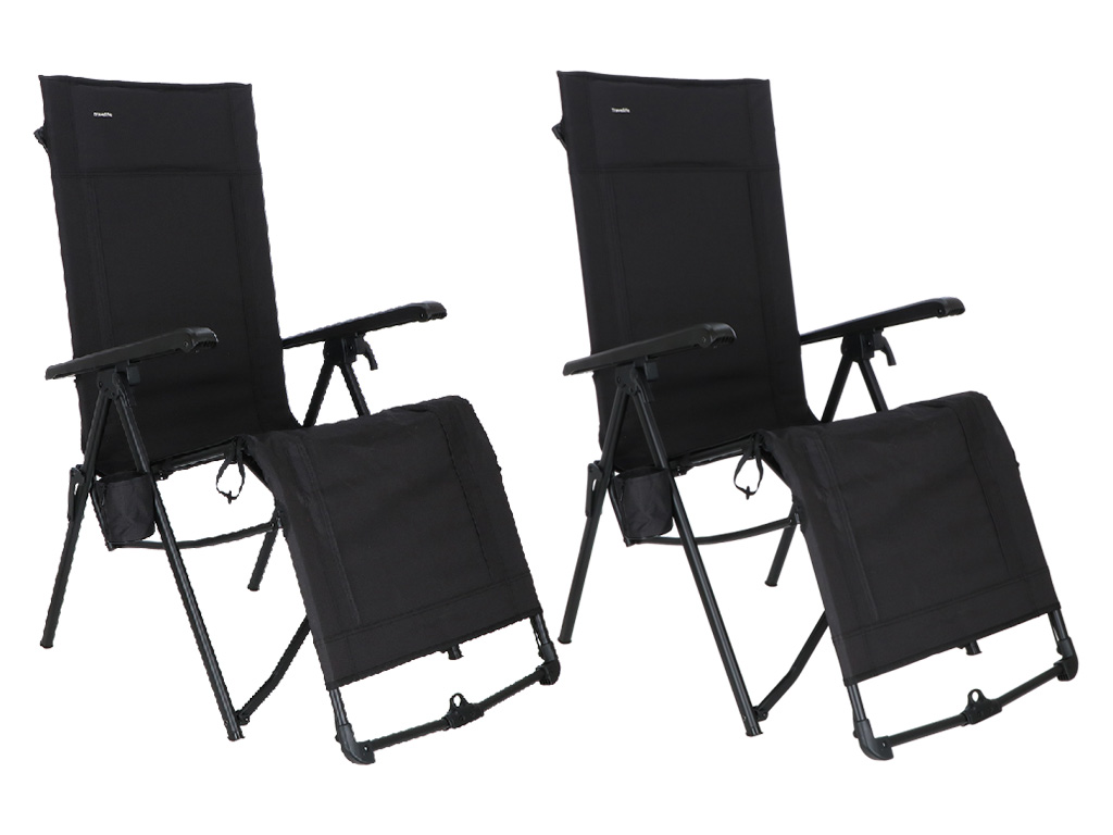 Travellife Festo set van 2 relaxstoelen - Graphite Black