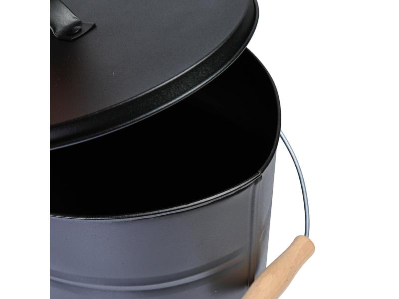 Kamino Ascheeimer mit Deckel, 15 l, Schwarz Ascheeimer