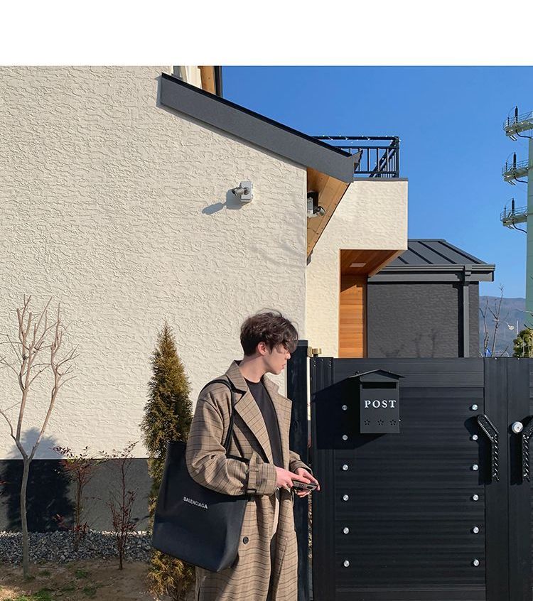 MRCYC - Geruite trenchcoat met dubbele rij knopen