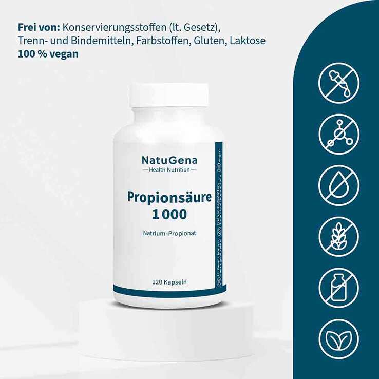 Propionsäure 1000 Natrium-Propionat vegan Kapseln, 120 St