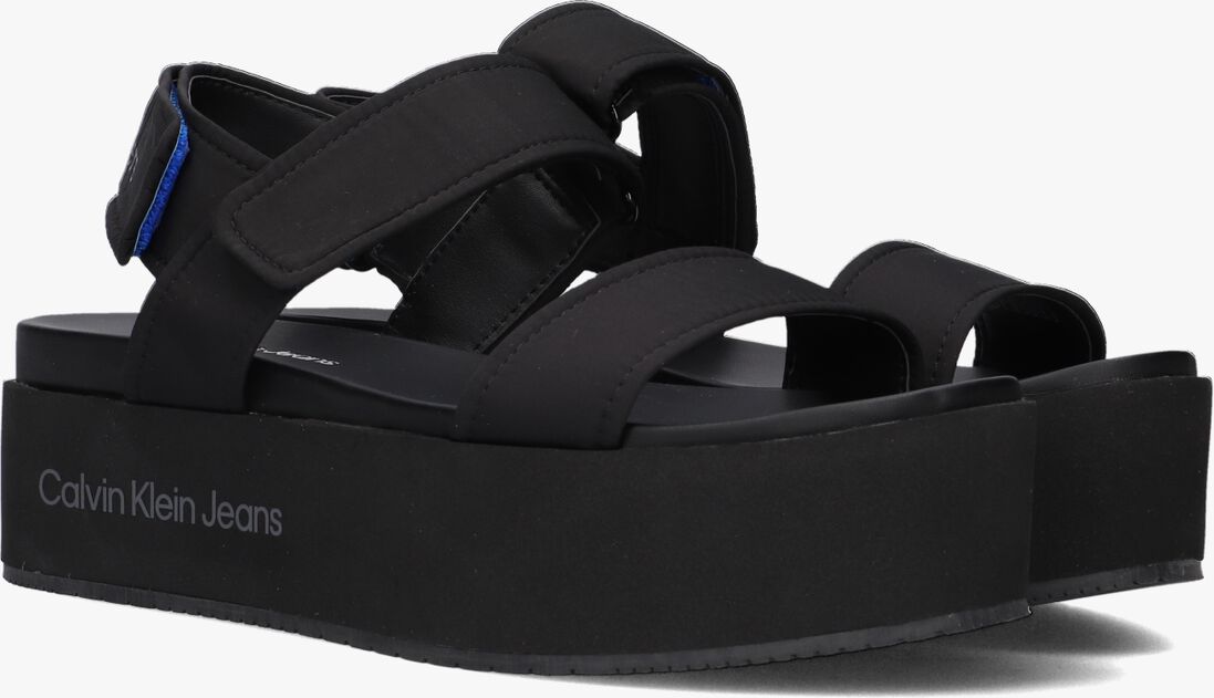 CALVIN KLEIN zwarte calvin klein sandalen flatform sandal softny