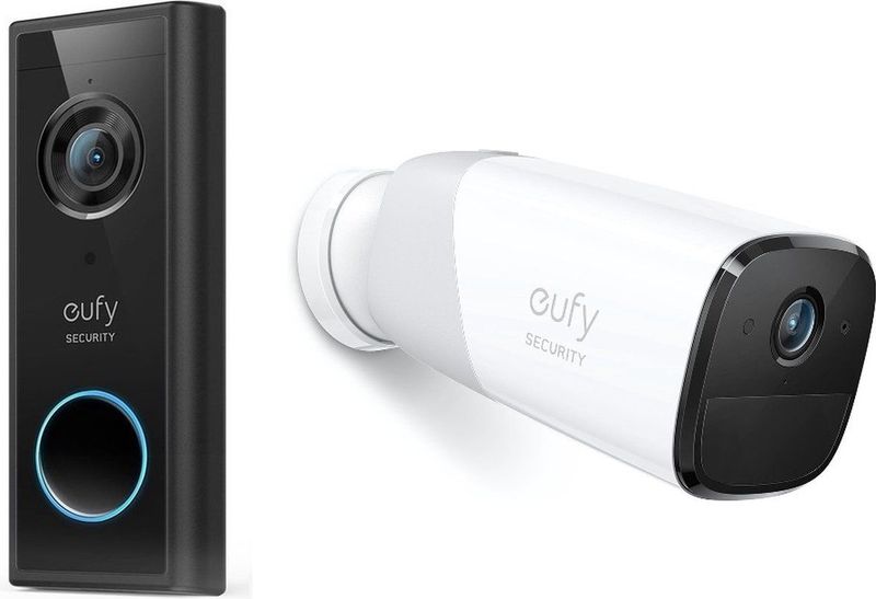 eufy S220 2K Draadloze Video Deurbel Uitbreiding + eufyCam 2 pro 2K uitbreiding - Bundelvoordeel