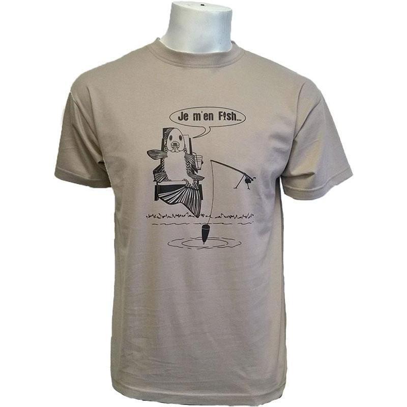 Tee Shirt Manches Courtes Homme Bartavel Je M'en Fish - Beige