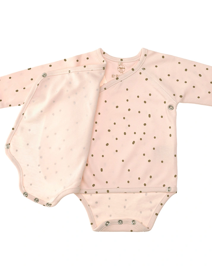 Langarm-Body DOTS in powder pink