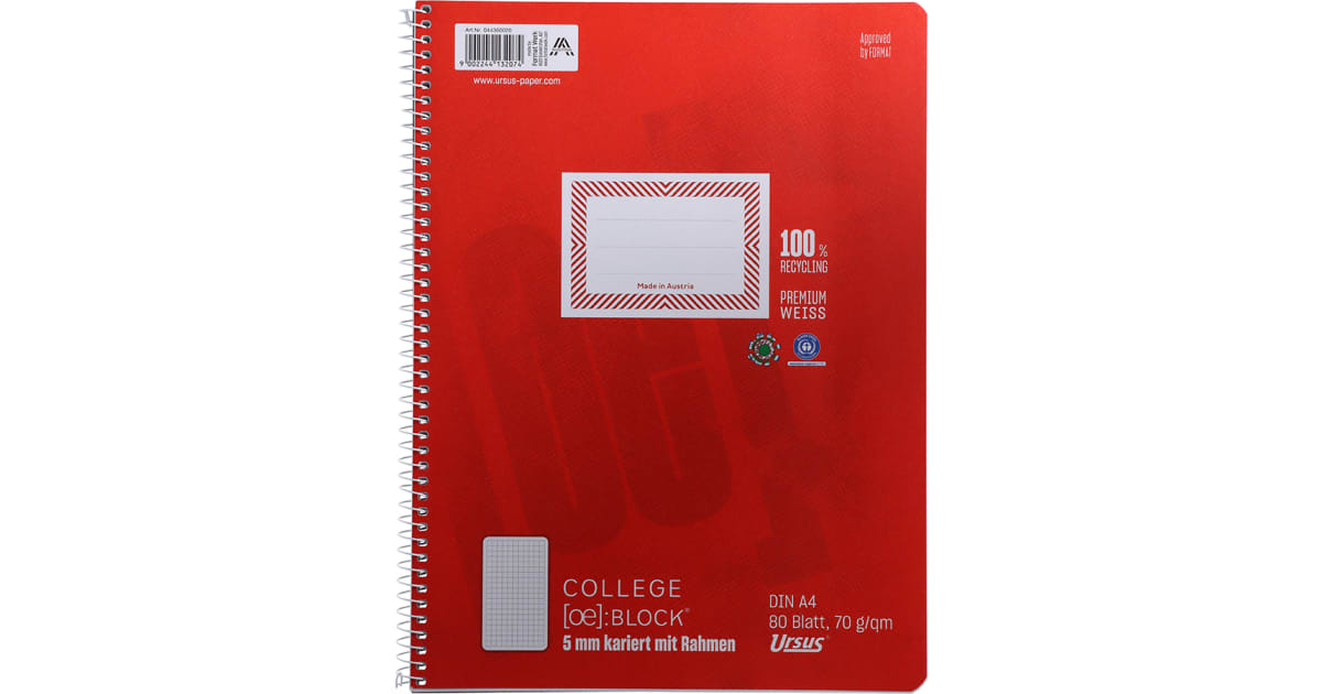 Kollegeblock kariert A4