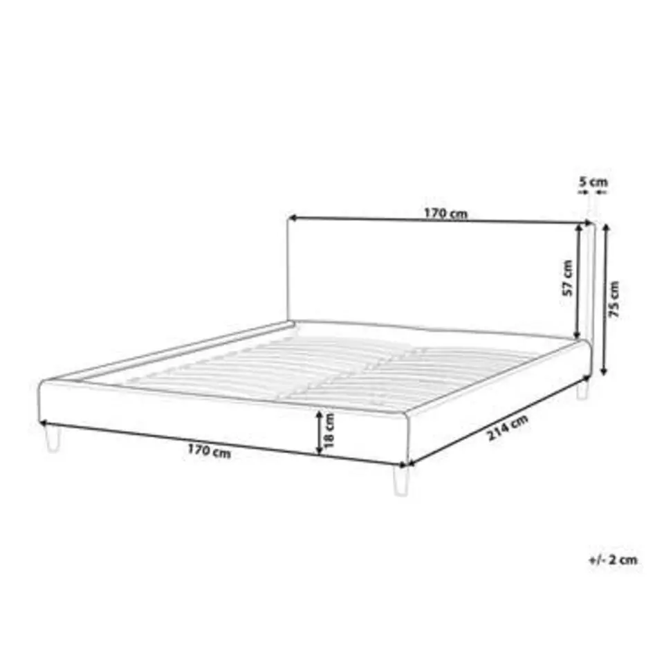 FITOU - Tweepersoonsbed - Wit - 160 x 200 cm - Fluweel