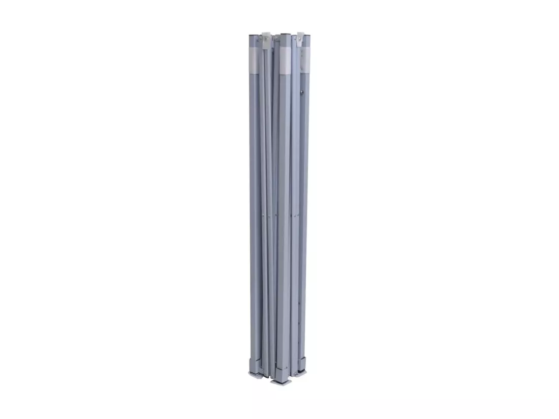 Tente de réception pliable avec 2 parois 2x2 m Acier Blanc