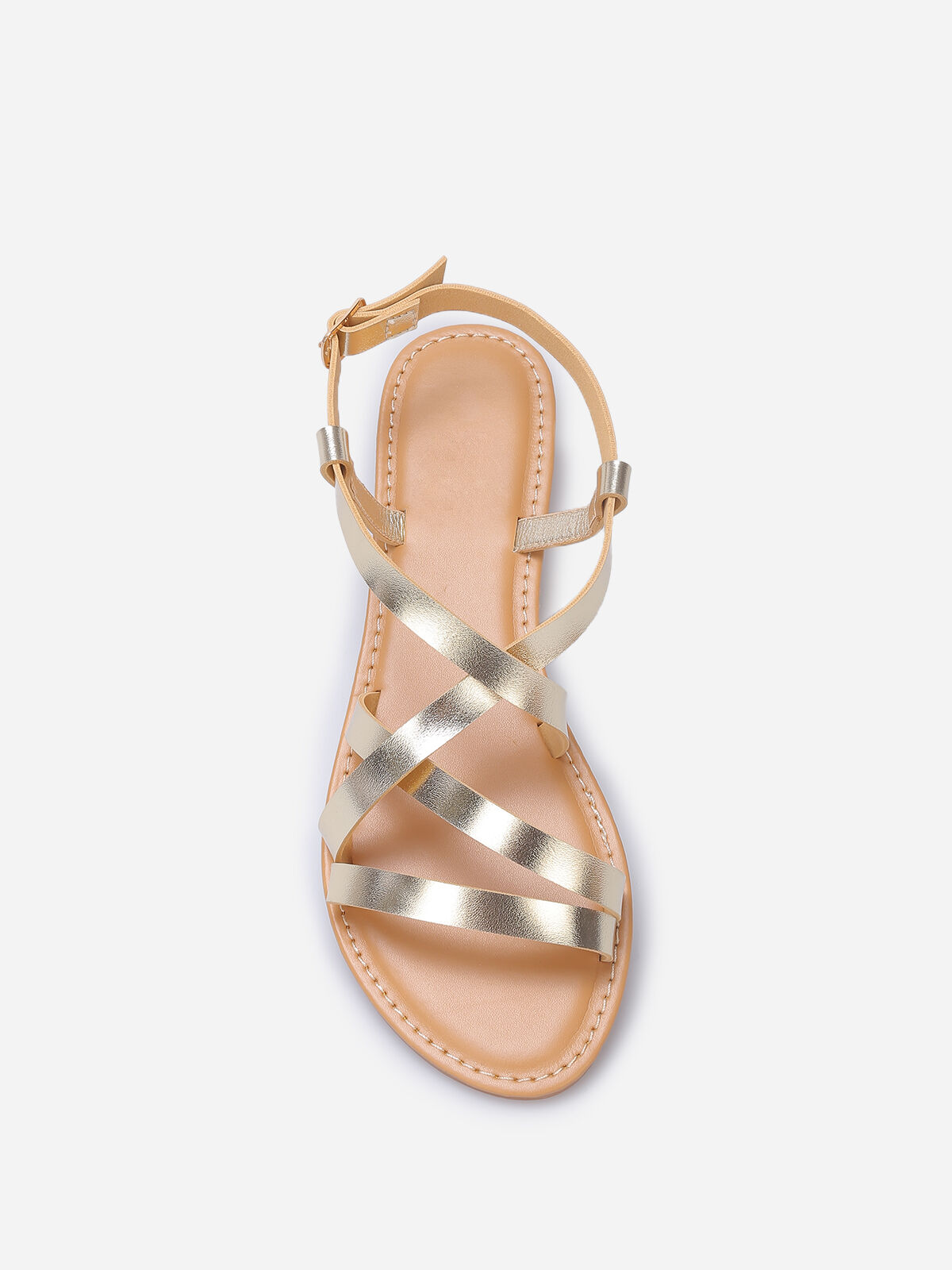 Nu-pieds à multiples brides- Doré