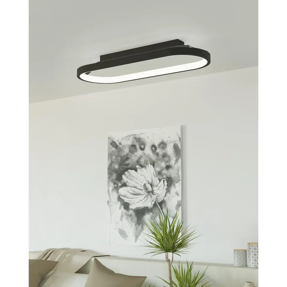 EGLO Codriales Plafondlamp - LED - 79 cm - Zwart/Wit