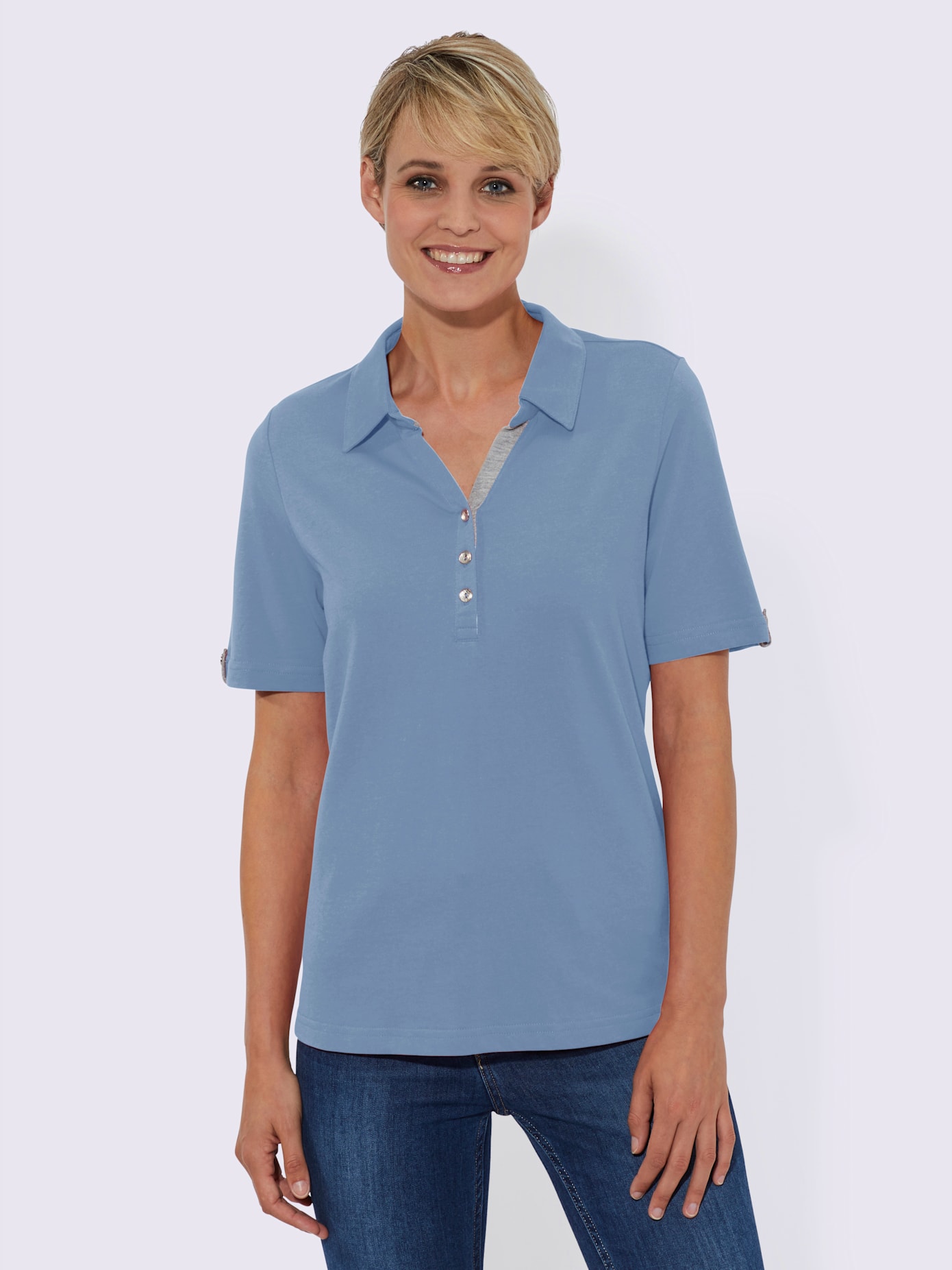 Polo sportif en mélange de matières confortable
