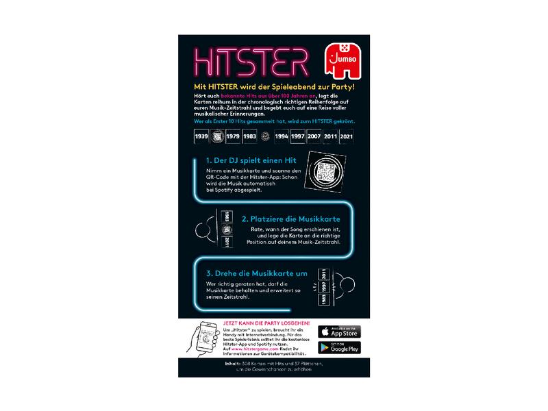 Jumbo Partyspiel Hitster Musik-Kartenspiel