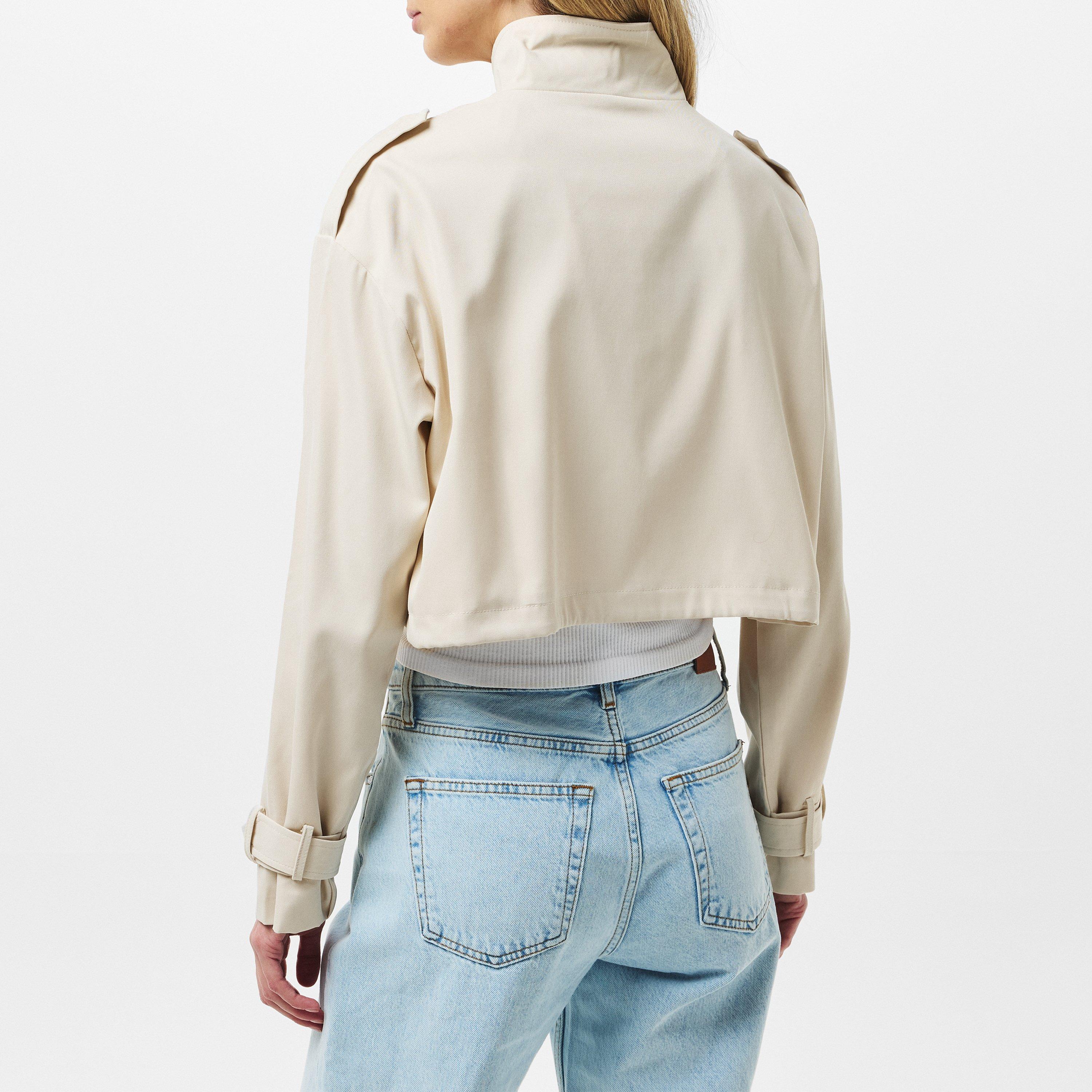 Missy Empire ME Oversized Cropped Trench Jacket Womens