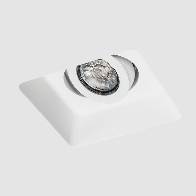 Inbouwspot wit 15 cm vierkant kantelbaar - Gypsy Stucco