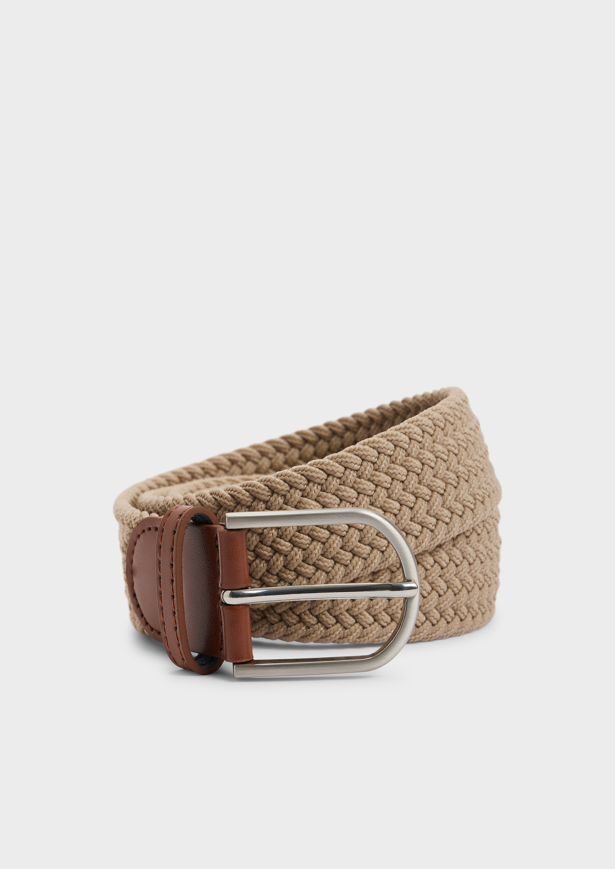 Ceinture tressée beige