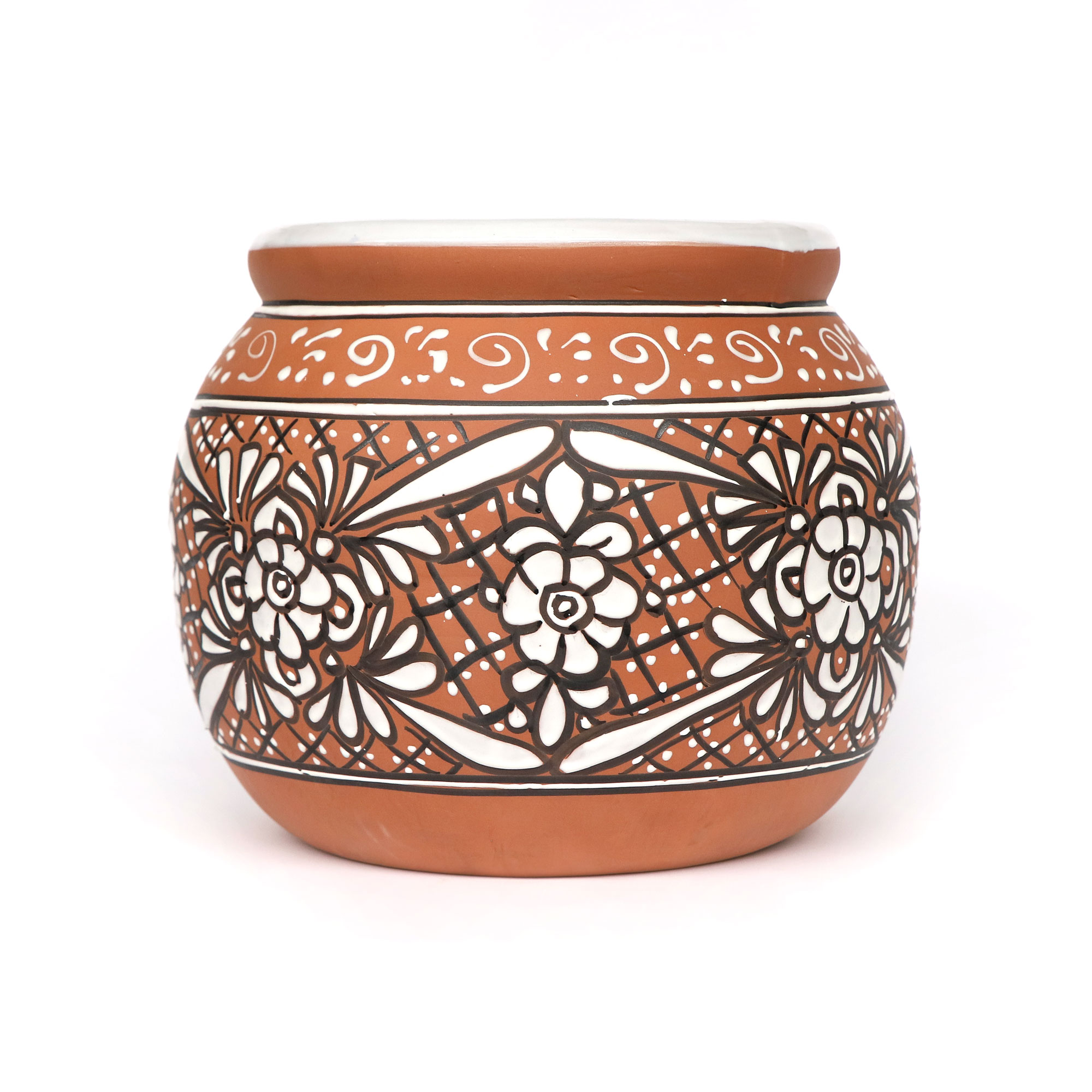 Pflanzgefäß 'Kugel', terracotta, weiß, Ø 40 cm, H 32 cm günstig bestellen