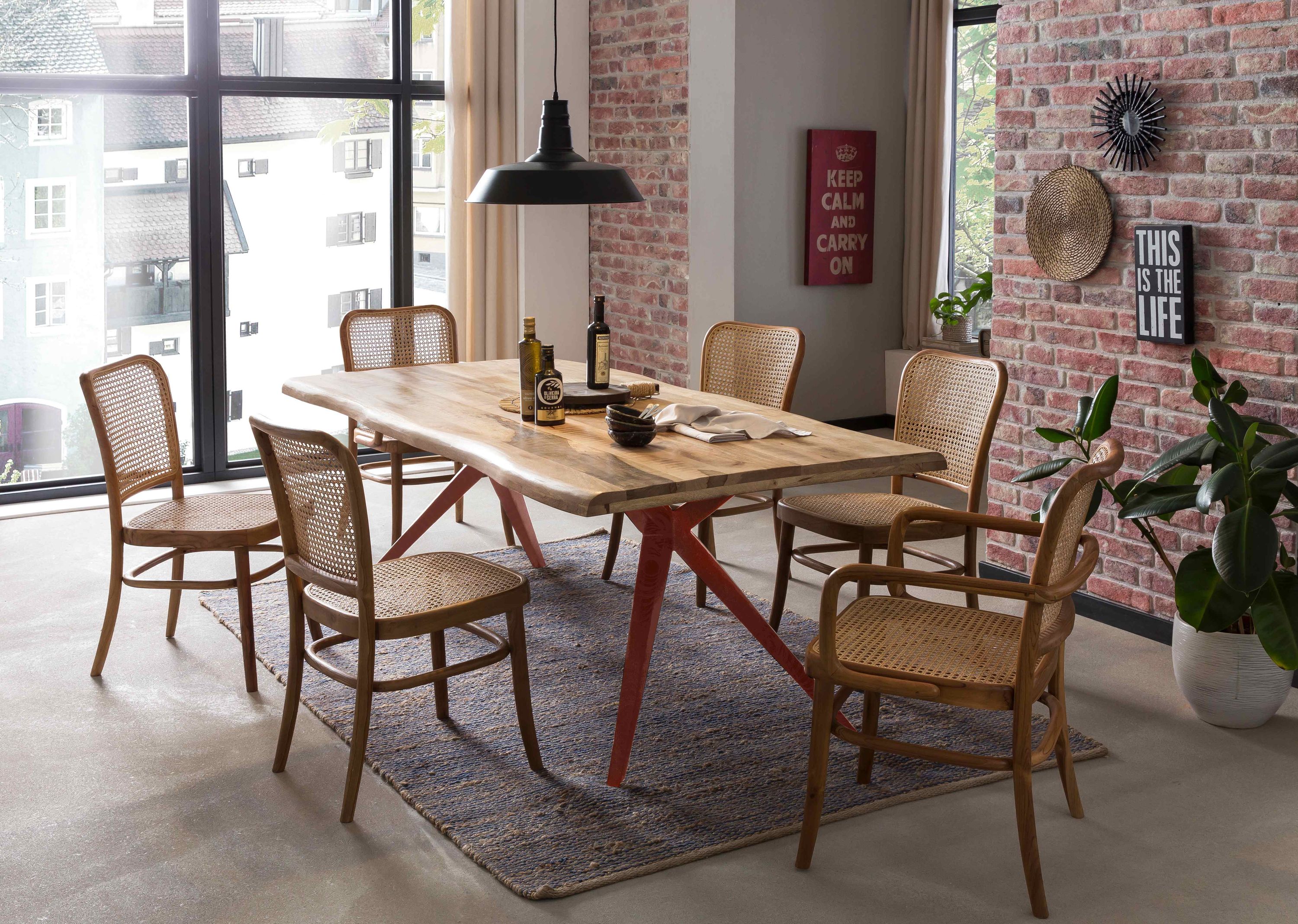 Tisch 240x100 Mango Metall Holztisch Esstisch Speisetisch Küchentisch Esszimmer