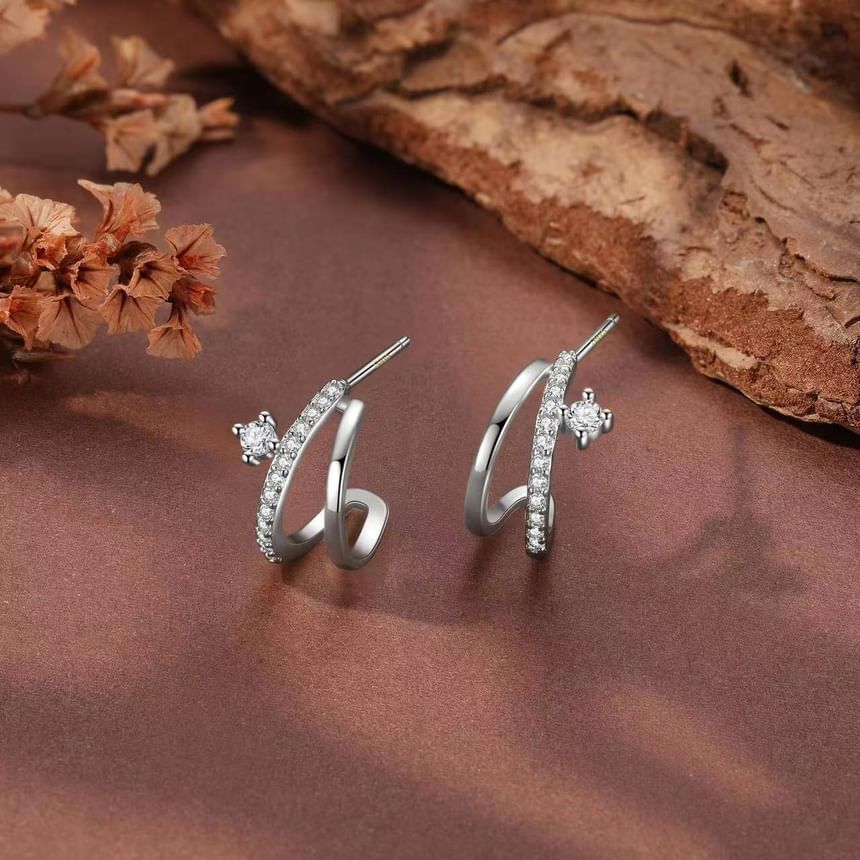 Chimerro - Huggie-oorbel met gelaagde strass-legering