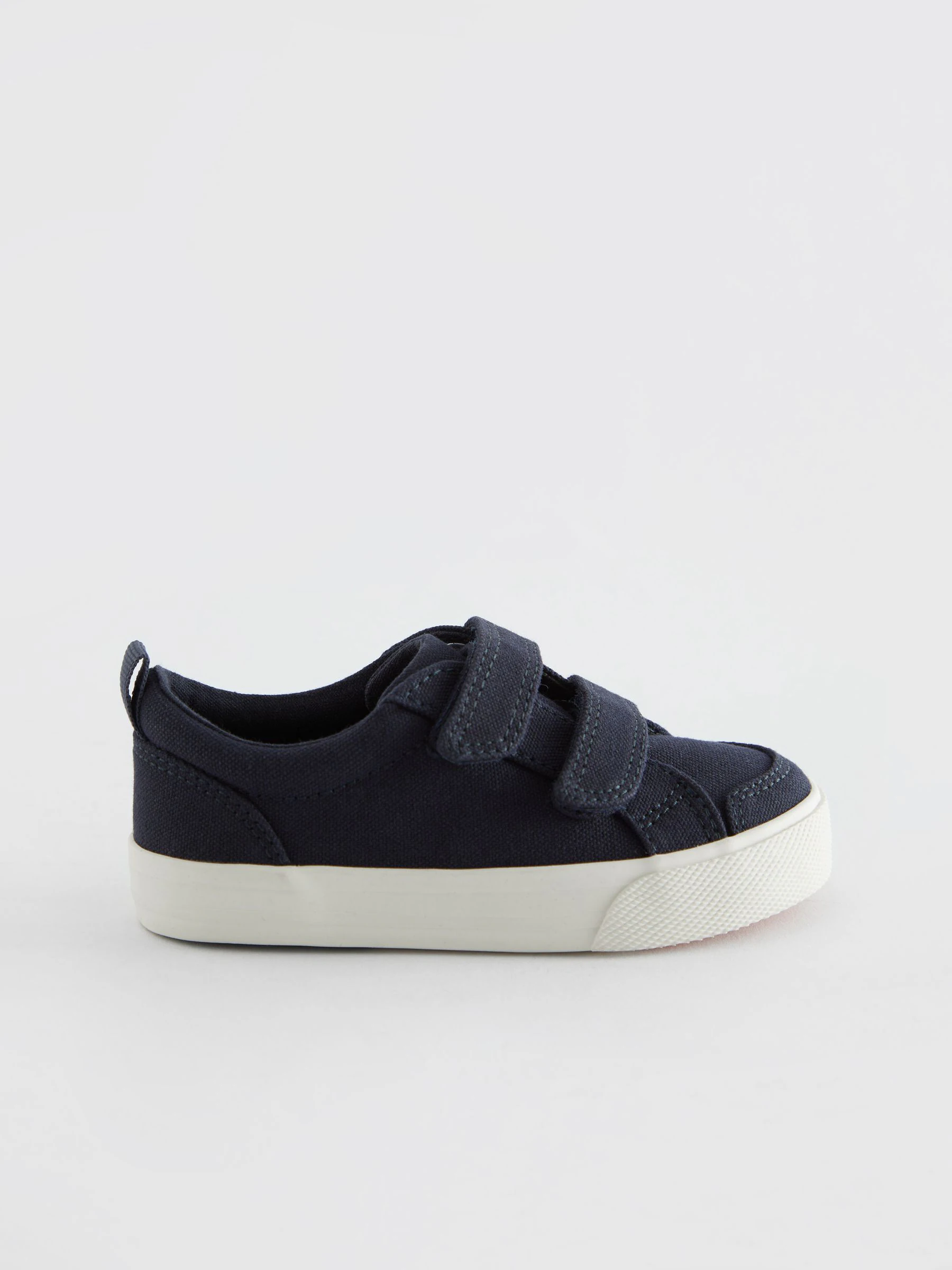 Marineblauw canvas - Sneakers met twee klittenbandjes