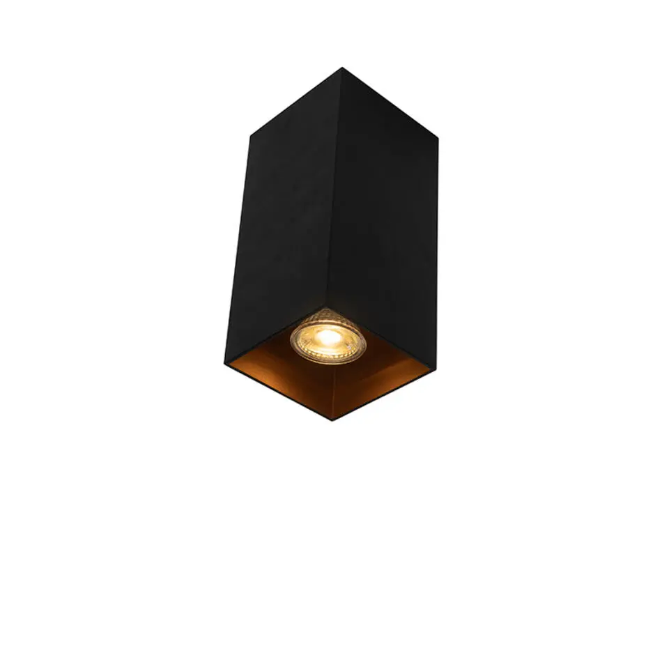 Qazqa wandlampen sab zwart gu10