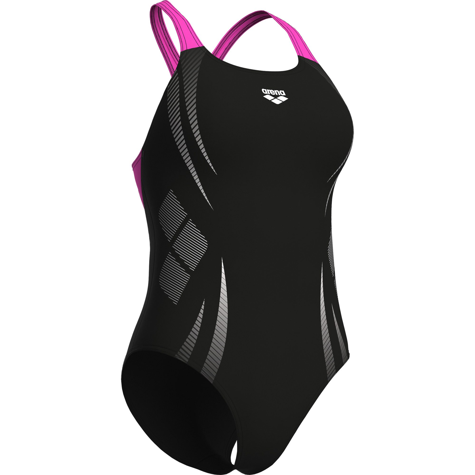 Arena Poseidonia Swim Pro Back Bustier Badeanzug Damen schwarz