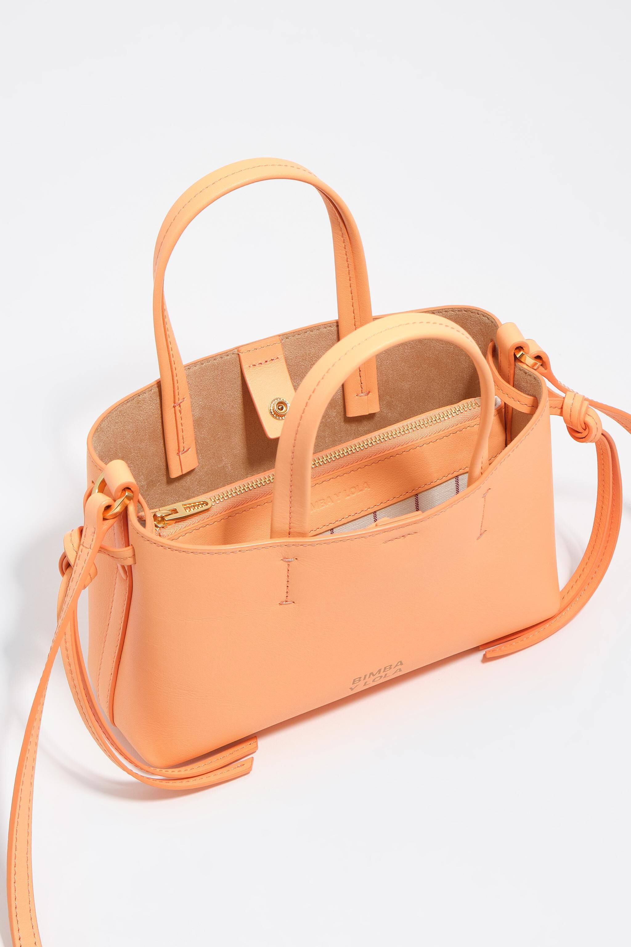 Bolsa mini Chihuahua de couro laranja sorvete