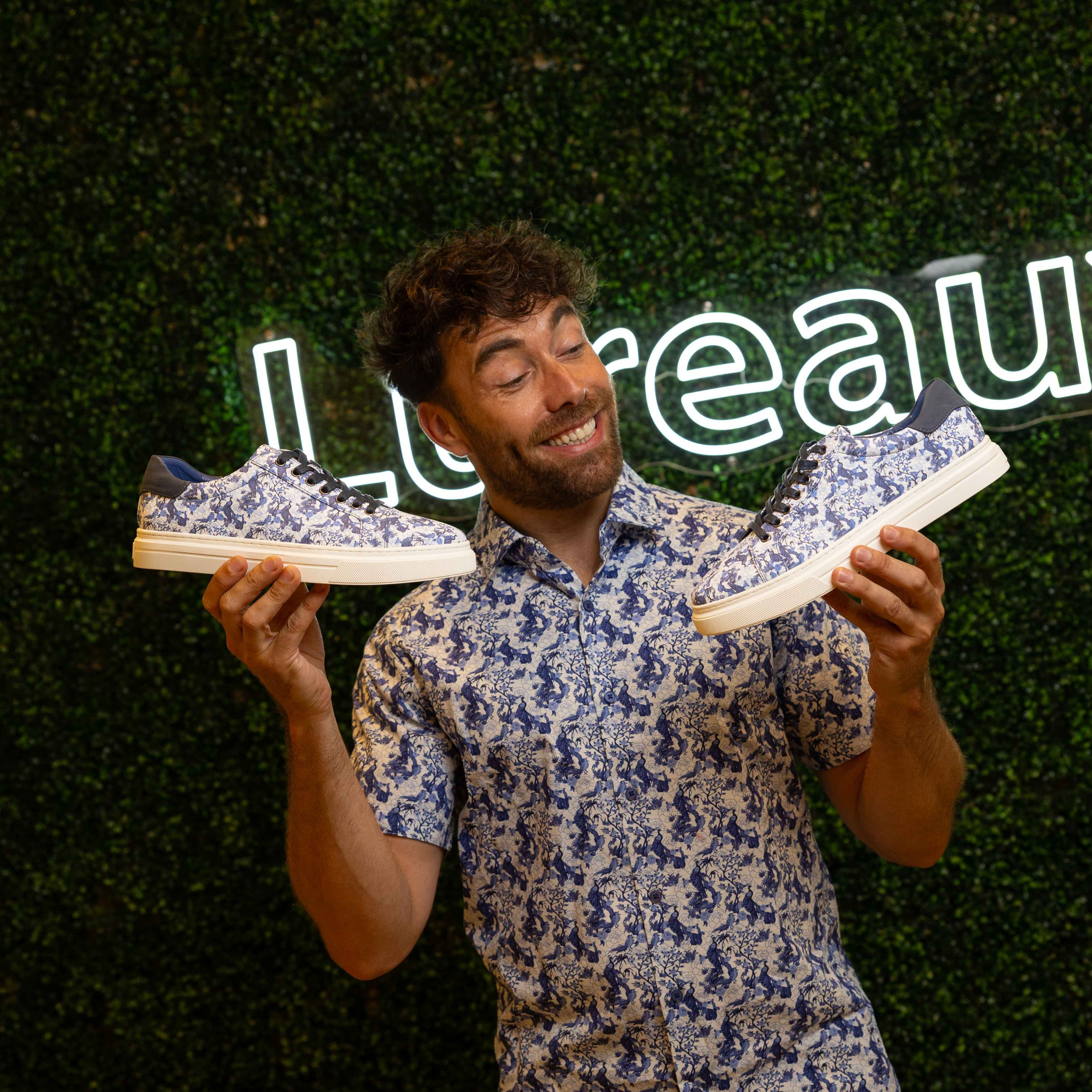 Azure Bird Garden Sneakers