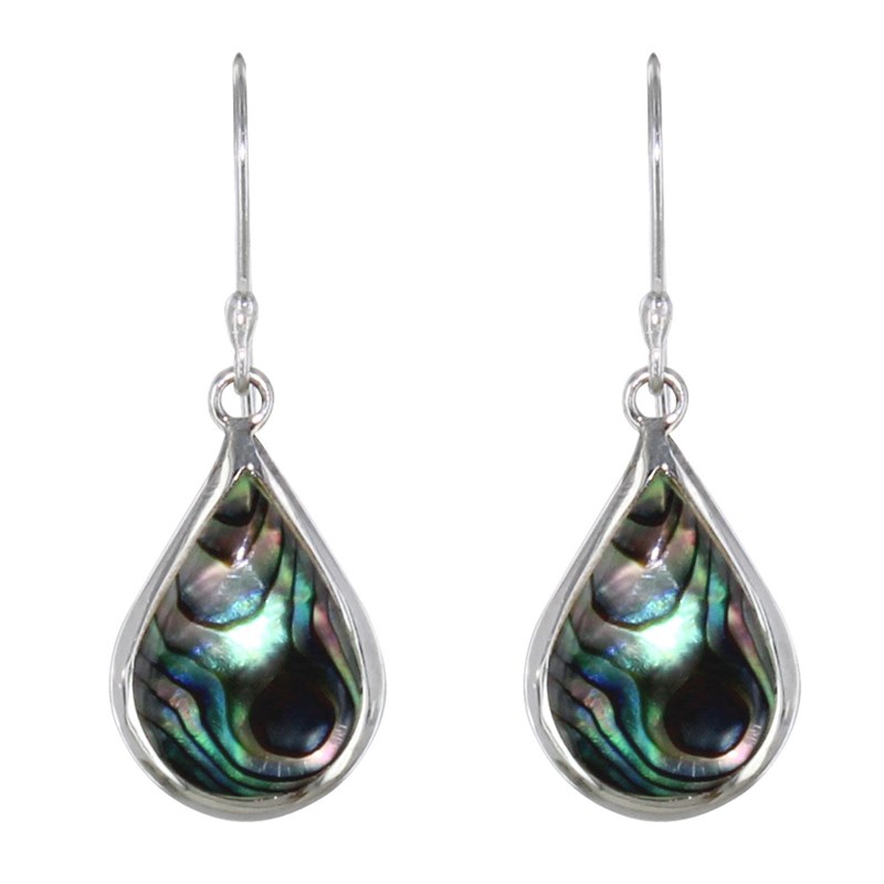Boucles d'Oreilles Argent Petite Goutte Nacre Abalone