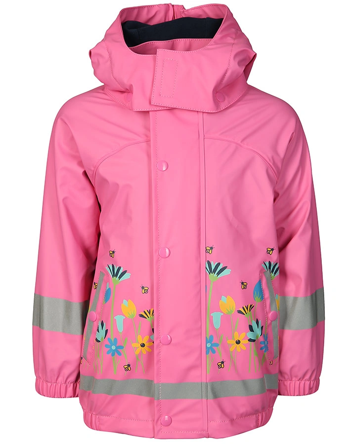 Regenjacke BLUMENWIESE mit Innenfleece in rosa