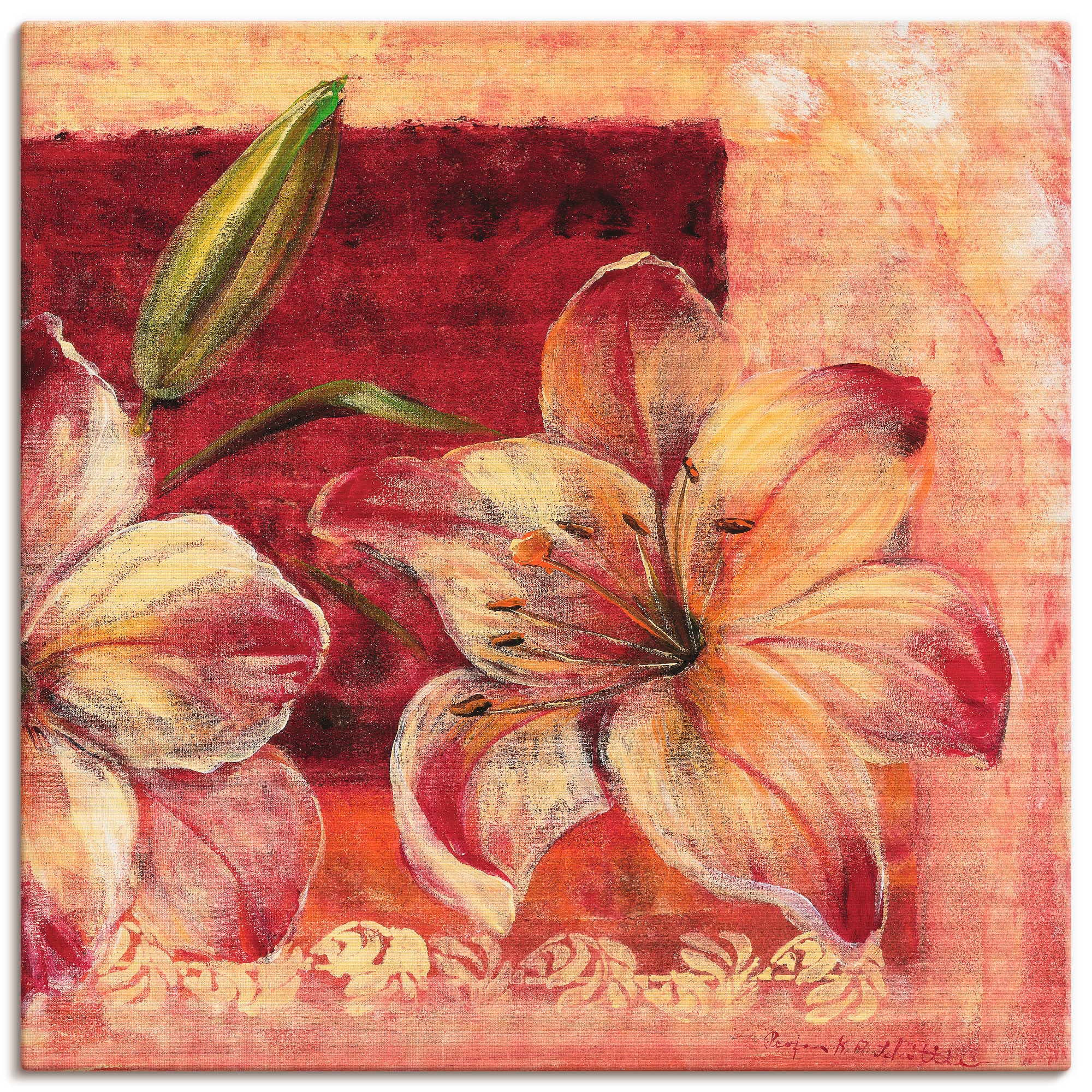 Artland Leinwandbild »Klassische Blumen IV« Blumen 1 Stk. tlg. auf Keilrahmen gespannt